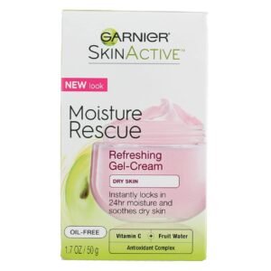 Garnier Moisture Rescue Refreshing Gel-Cream For Dry Skin, 1.7 oz (Pack of 3)