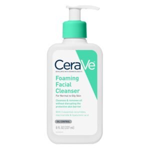 CeraVe Foaming Facial Cleanser, Daily Face Wash for Oily Skin, Hyaluronic Acid + Ceramides + Niacinamide, Fragrance Free, Non-Drying Oil Control Face Wash, 16 Fluid Ounces
