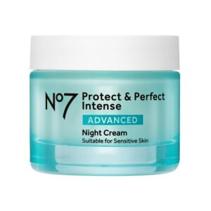 No7 Protect & Perfect Intense Advanced Night Cream – Vitamin E & Shea Butter Face Cream – Fine Line Reducing Moisturizer with Collagen Peptide Technology (1.69 fl oz)