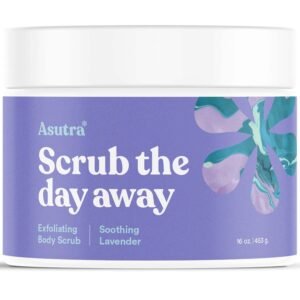 ASUTRA Dead Sea Salt Essential Oil Body Scrub Exfoliator (Soothing Lavender), 16 oz – Ultra Hydrating, Gentle, & Moisturizing – Coconut, Lavender, and Bergamot Oils