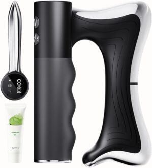 Heated Muscle Scraper Tool –Electric Fascia Knife Massager Heating and Vibration, Muscle Scraper Tool, Body Gua Sha Massage Tool,Fascia Tool Massage Tools for Deep Tissue(Black)