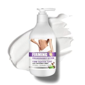 Collagen Cream Skin Firming Body Lotion, Body Lotion Firming & Hydrating for Women with Caffeine & Mint | Skin Tightening Cream Restore Elasticity, 24H Hydration, For All Skin Types
