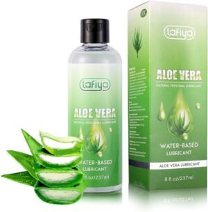 Lafiya Aloe Personal Lubricant, Organic Water Based Long Lasting Lube for Sex, Sexual Lubricant for Sensitive Skin 8 oz- Paraben Free