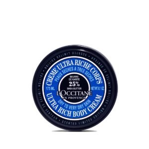 L’Occitane Shea Butter Ultra Rich Body Cream, Nourishing Moisturizer for Dry, Sensitive Skin, Fast Absorbing, Refillable, Vegan Skincare, Light Scent