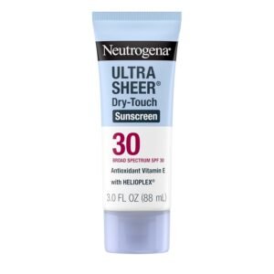Neutrogena Ultra Sheer Dry-Touch Sunscreen SPF 30 for Face & Body, Lightweight Non Greasy Broad Spectrum UVA/UVB Protection, No White Cast, Water Resistant (80 Min) Travel Sunscreen Lotion, 3 fl oz