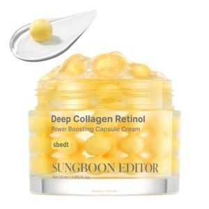 SUNGBOON EDITOR Deep Collagen Retinol Capsule Cream, For Fine Lines and Dry Skin, White Spicules + Collagen + Retinol, Korean Skincare, 1.69 fl.oz, Gifts for Women