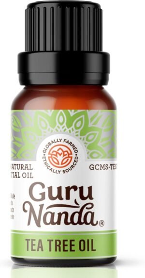 GuruNanda Tea Tree Essential Oil (0.5 Fl Oz) – 100% Pure, Natural and Undiluted Essential Oil for Diffusers – Perfect for Aromatherapy, Massages & DIY Recipes – Helps in Skin and Hair Care