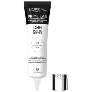L’Oreal Paris Prime Lab Up to 24H Matte Setter Face Primer Infused with Salicylic Acid to Grip and Extend Makeup with a No Shine Finish, 1.01 Fl Oz