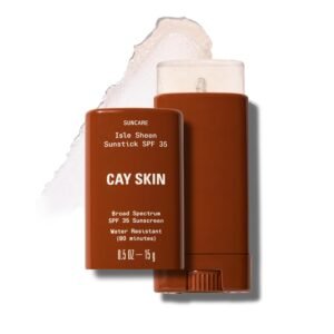Cay Skin Isle Invisible Sunstick SPF 35 – Travel Size Broad Spectrum Face Sunscreen for On-the-Go Protection – Hydrating, Reef Safe Lotion with Natural Finish for All Skin Types – 0.5 oz