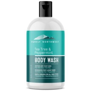 Tea Tree Body Wash for Men and Women – Natural Tea Tree Oil Body Cleanser for Odor, Skin Irritations, Hydrating Shower Gel for Sensitive Skin, Gentle and Refreshing Body Wash