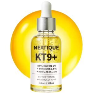 KT9+ Niacinamide Serum 6% with Turmeric 1.5% & Kojic Acid Serum 1.5% – Face Essence Care for Uneven Tone, Dark Spots, Rough Texture, Pore Appearance – Lightweight Daily Facial Serum, 30 mL