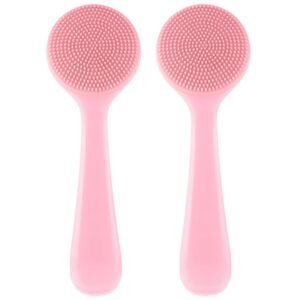 2 Pack Face Scrubber for Women, Soft Silicone Face Cleansing Brush, Manual Scrubber Exfoliator for Sensitive Skin Deep Cleaning Care, Face Cleansing Brush for Makeup Residues Removal
