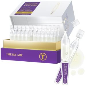 THESKCARE 5% Tranexamic Acid Serum Ampoule for Face with Niacinamide,Kojic Acid & Alpha Arbutin,Skin Glowing Serum for Dark Spots,Even Out Skin Tone,1ml*30 Ampoules