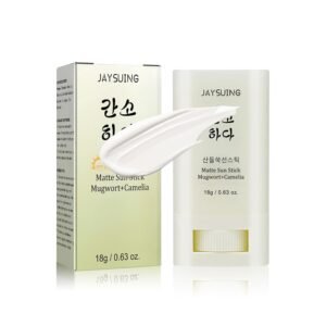 Matte Sun Stick Mugwort + Camelia Korean Sunscreen Stick for Face Moisturizer with SPF 50+ PA+++ Matte Sunscreen for Face & Body Non Greasy, No White Cast （18g/0.63oz）