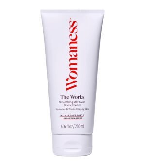 Womaness The Works All-Over Toning Body Cream, Firming Body Lotion for Women, Hydrating Body Lotion for Dry Skin with Niacinamide & Hyaluronic Acid, Anti-Aging Skin Tightening, Menopause Care – 200 ml