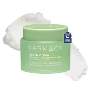 Farmacy Sensitive Skin Makeup Remover Cleansing Balm – Green Clean Waterproof Makeup Remover Balm + Oil Cleanser for Face – Melts Make Up + SPF – Hydrates + Softens Skin – Fragrance-Free (200ml)