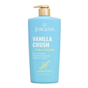 Jergens Shea Fusion Vanilla Crush Body Lotion for Dry Skin, Moisturizing Body Lotion with Shea Butter and Vitamin E, 14 fl oz