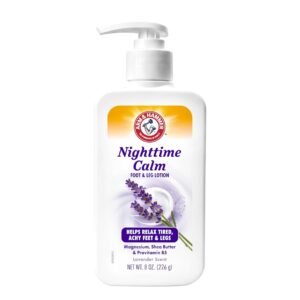 Arm & Hammer™ Nighttime Calm Foot & Leg Lotion with Magnesium – Lavender Scented Cream – 8oz. Hydrating & Moisturizing Magnesium Lotion with Shea Butter & Provitamin B5