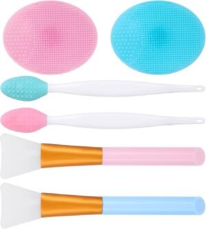 Qianyu Silicone Face Brush Lip Massager Brush Soft Face Cleansing Wash Pad Handheld Facial Mask Brushes Skin Care Tool for Women Makeup Lover