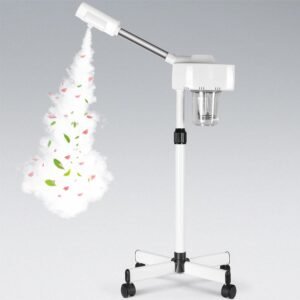 Nova Microdermabrasion Professional Facial Steamer On Wheels Ionic Ozone with Hot Mist Function Stand Facial Steamer for Personal Home Salon Spa Skin Cleaning
