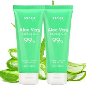 100×2 ML Aloe Vera Gel – 99% Organic Pure Aloe Vera Hydrating Face & Body Moisturizer, Natural Aloe Cream for Dry Skin, Sunburn, Acne, Soothing & Moisturizing for Face Body Hair