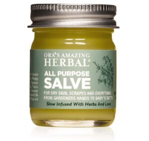 Ora’s Amazing Herbal All Purpose Salve, Natural Healing Ointment, Tea Tree Oil Skin Balm, Comfrey Calendula Thyme Plantain, Hand Salve, Rash Cream, Dry Skin Repair, Itch Relief, 1 oz Glass Jar