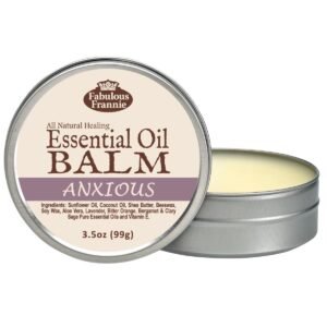 Fabulous Frannie Anxious Healing Balm Made with Pure Essential Oils and Sunflower Oil, Coconut Oil, Shea Butter, Beeswax, Soy Wax, Aloe Vera 3.5oz Tin
