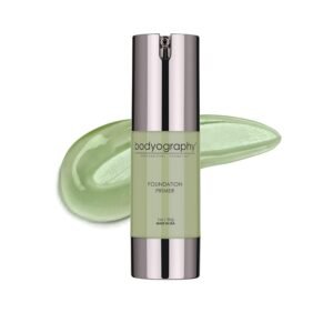 BODYOGRAPHY Foundation Primer (Green) | Flawless Anti-Aging Makeup Base with Vitamin E, A, Jojoba & Grapeseed Oil | Shine Control, Smooth Finish | Salon-Quality, Gluten-Free, Cruelty-Free | 1 oz
