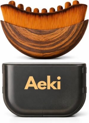 Aeki Lymphatic Contour Face Brush – Lymphatic Drainage Massager, Dry Facial Gentle Beauty Tool – Chin & Jawline Sculpting – for All Skin
