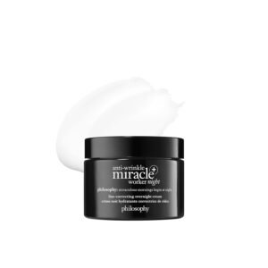 philosophy anti-wrinkle miracle worker line-correcting overnight cream face moisturizer – with vitamin C & hyaluronic acid – counteracts stress-induced damage for smoother skin – 2 fl oz