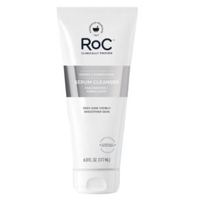 RoC Retinol Correxion Deep Wrinkle Serum Facial Cleanser with Niacinamide for Anti-Aging & Fine Lines, Makeup Remover, Ophthalmologist Tested Skin Care, 6 oz
