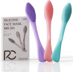 Rena Chris 3 pcs Silicone Face Scrubber, 3 in 1 Face Mask Applicator & Facial Cleansing Brush, Pore Brush for Exfoliating, Blackhead, Skincare Applicator Tools
