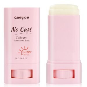 No Cast Sunscreen Stick SPF PA50++++ Collagen Sunscreen Korean Sunscreen Stick Soothing Moisture Matte Sun Stick for Face & Body Non Sticky, No White Cast