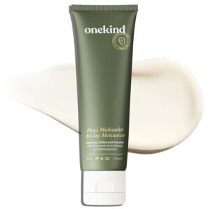 Onekind Mega Multitasker All-Day Moisturizer, Hydrating Face Cream with Hyaluronic Acid and Glycerin, Fragrance-Free Anti-Aging Moisturizer for Sensitive & Mature Skin, Clean Skincare, 1.7 oz