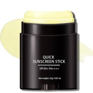 Sunscreen Stick SPF PA50++++ Broad Spectrum, Semi-Matte Korean Sunstick for Face and Body, No White Cast, Water Resistant 80 Min, Portable Sunscreen for Beach Sports Daily Use, Travel Size