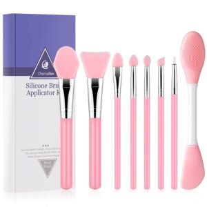 8Pcs Silicone Face Mask Brush Set, Double-Sided Silicone Face Scrubber for Facial Mask, Mud Mask, Clay Mask Mixing & Applying Tool for Skincare Routine