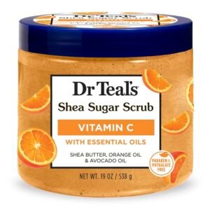 Dr Teal’s Shea Sugar Body Scrub, Citrus with Essential Oils & Vitamin C, 19 oz