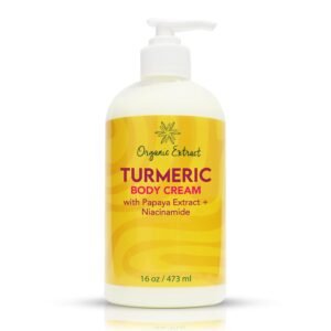 Turmeric Body Cream – 16 fl oz/473 ml – Deep Moisturizing, Hydrating Body Moisturizer Cream for Dry Skin – Helps Relieve & Restore Skin with Turmeric, Papaya Extract, Niacinamide