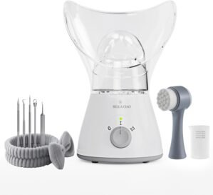 Bella Ciao 11-Piece Facial Steamer Set – Portable Face Steamer for Deep Cleaning, Hydration & Pore Care – Skincare Beauty Tool Kit for Women & Teens – Spa Gift for Home, Travel & Self-Care Routine