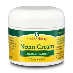 TheraNeem Neem Cream – Moisturizing Cream with Organic Neem Oil, Lotion for Dry Skin, Skincare for Sensitive, Itchy Skin, Soothing Herbal Salve – 2 fl oz