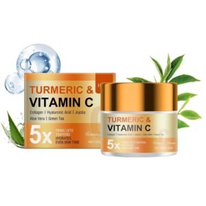 Turmeric & Vitamin C Firming Cream with Collagen & Hyaluronic Acid, Gentle Daily Skin Care to Support Skin Elasticity & Reduce Fine Lines, Hydrating Formula to Relieve Dryness & Even Skin Tone, 50G