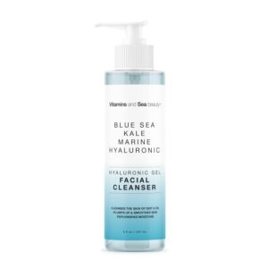 Hyaluronic Gel Facial Cleanser with Blue Sea Kale & Marine Hyaluronic – Hydration, Clarifying, Smoothing Replenishment – Vegan, Paraben-Free, 8 fl oz