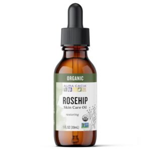 Aura Cacia Organic Rosehip Skin Care Oil | GC/MS Tested for Purity | 30ml (1 fl. oz.)