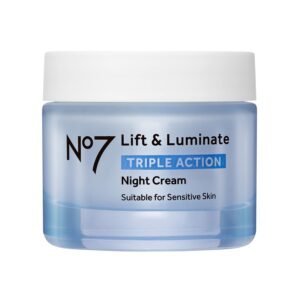 No7 Lift & Luminate Triple Action Night Cream – Anti Wrinkle, Collagen Peptide Brightening Cream – Skin Firming Hyaluronic Acid & Hibiscus + Hyperpigmentation Vitamin C Face Cream (50ml)