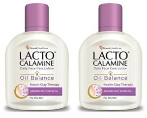 Lacto Calamine Face Moisturizing Lotion for Oily Skin | Controls Excess Oil & Unclogs Pores | Mattifying Shine-Free Formula | Hydrating & Non-Greasy | 4.06 Fl Oz/120ml (Pack of 2)