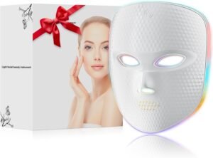 Red Light Therapy for Face Cordless LED Face Mask Light Therapy,USB Rechargeable,Red Mask for Home Working Travel Yoga Sleep LED Silicone mask