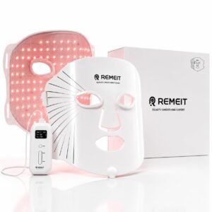 LED Light Therapy Face Mask, Red Blue Light Therapy Mask for Face with Near Infrared Light, 324 LEDs Full Face Coverage, Silicone Face Mask with Adjustable Straps and Controller, Gift for Women