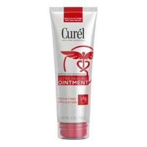 Curel Ultra Healing Ointment, Healing Ointment with Touch Free Applicator, Body and Face Moisturizer for Women and Men, 4 Oz