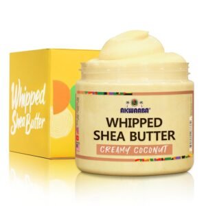 AKWAABA Whipped Shea Butter (Creamy Coconut) – Nourishes & Moisturizes | Made with Shea Butter | No Dyes & Parabens | 12 oz / 340 g