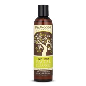 Dr. Woods Tea Tree Liquid Facial Cleanser – Made with Organic Shea Butter, Natural Tea Tree Oil Face Wash for Men and Women, Paraben, Phthalate and Sulfate Free – 8 Fl Oz